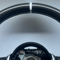 Volant en cuir brun à fond plat personnalisé en usine avec fibre de carbone pour BMW F10 F15 F20 F35 F18 F01 E90 E70 X5 X6 F30