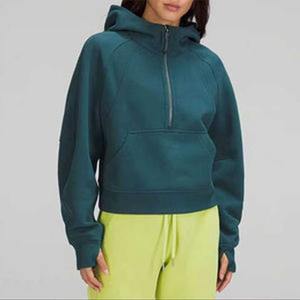 Sweats à capuche zippés à col roulé fabricant bonne qualité coupe demi-fermeture éclair sweats à capuche sweat à capuche de sport pour femme - Product Image 4