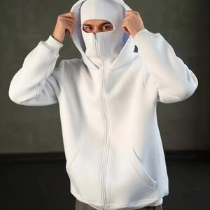 Sweat à capuche pour hommes masqués Ninja personnalisé coton lourd Patchwork Double capuche fermeture éclair cagoule lavage à l'acide Hoodies - Product Image 4