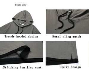 New Style Customized Logo Hooded T-Shirts Casual Wear Best Price Men Hooded Wholesale Rate Short Sleeve Hooded Men's T-shirts - Product Image 2