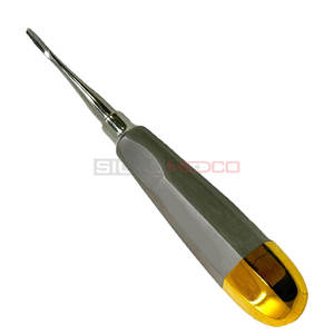 Extraction dentaire légère 3mm Extracteur de racine Manche doré Extraction dentaire allemande en acier inoxydable Instruments médicaux - Product Image 4