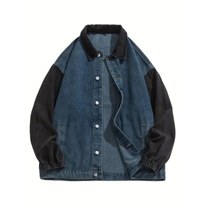 Veste en jean surdimensionnée style décontracté unisexe de haute qualité en tissu délavé bleu noir personnalisé vente en gros pour femmes et hommes - Product Image 5