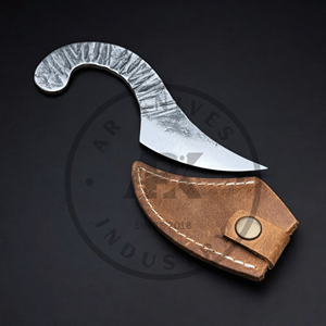 Couteau Kiridashi japonais à lame incurvée en acier inoxydable, étui en cuir, couteau à travailler le cuir, tranchant comme un rasoir, facile à utiliser, EDC, vente en gros, AR - Product Image 1