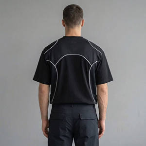 Camisetas de Hombre de Moda, 100% Algodón, Estilo Urbano, Bordado Personalizado en la Parte Delantera, Tejido Ecológico, Holgadas, 250GSM, Vintage, Cortas - Product Image 2