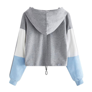 เสื้อฮู้ดครอปผู้หญิงสำหรับฤดูหนาว แขนยาว มีโลโก้สั่งทำด้านหน้า ผ้าฝ้ายฟลีซ 100% ขายส่ง - Product Image 2