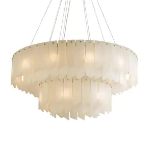 Lustre moderne EiraLuxe en acrylique blanc chaud et aluminium pour la maison, l'hôtel, le restaurant, le centre commercial, la villa, l'espace intérieur, long pour la salle, le bar - Product Image 4