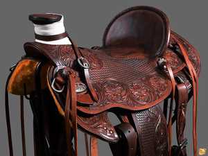Selle en cuir véritable faite à la main | Ranch Roper Racing Saddle for Horse Riding Hand Tooled Western Saddle Set in Bulk - Product Image 4