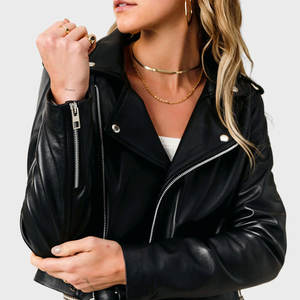 Veste en cuir pour femme de style nouveau, rembourrage en coton teinté, imperméable, matelassée, hiver, service OEM, élégante - Product Image 3