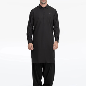 ชุดสلوار คามีซ ผู้ชายสไตล์ปากีสถาน ล้างทำความสะอาดง่าย  ชุดอิสลามแบบดั้งเดิม ทรงปกติ เหมาะสำหรับงานแต่งงาน อีด และชุดทำงานที่เป็นทางการ - Product Image 1