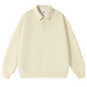 Polo décontracté à manches longues pour hommes, mode printemps automne, sport 100% coton, toile, sweat à capuche ample à revers, t-shirt pour jeunes - Product Image 2