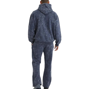 Offre spéciale Survêtements surdimensionnés en coton épais personnalisés Survêtement Boxy délavé à l'acide Survêtement Pantalon de survêtement évasé et ensembles de sweat à capuche - Product Image 3