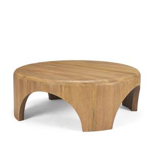 Mesa de Centro Redonda Moderna de Madera Maciza con Patas Arqueadas, Ecológica, para Uso en el Hogar y Restaurantes, Precio al por Mayor - Product Image 1