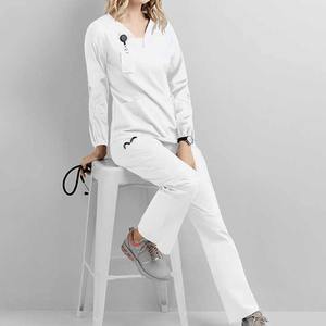 ชุดยูนิฟอร์มทางการแพทย์สำหรับผู้หญิงชุดสครับแขนยาวผ้าสแปนเด็กซ์ระบายอากาศได้โลโก้2025ตามต้องการ - Product Image 3