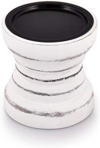 Uniquely Rustic Blue Wooden round Candle Stand Set for Weddings Christmas Cozy Farmhouse Accent for <b>Dining</b> Living <b>Room</b> Interiors - Product Image 5