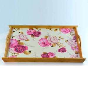 Bandeja de servicio de madera rústica impresa para decoración del hogar, fiesta de boda y uso de restaurante para comida, café y exhibición de Bar - Product Image 6