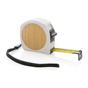 Flessometro in bambù RCS sostenibile da 5m/19mm, metro a nastro promozionale per merchandising - Product Image 2