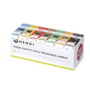 "Multipurpose Food Safety <b>Sticker</b> Set with Dispenser 240x80x(H)100mm-240 Count" - Product Image 1