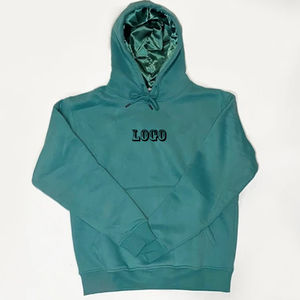 Sudaderas con capucha de algodón de alta calidad con capucha de seda, sudaderas con capucha Unisex de satén de algodón francés Terry Sudadera con capucha con forro de satén transpirable con OEM - Product Image 3