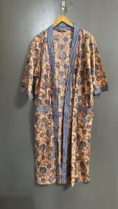 Kimono largo de algodón ecológico con estampado Floral, ropa de noche suave y cómoda, bata de verano, ropa de playa nupcial, cintura Natural - Product Image 5