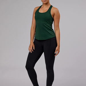 Nouveau Style 100% coton Jersey équipage ourlet bas longueur régulière femmes débardeurs impression numérique personnalisée femmes vêtements d'entraînement de gymnastique - Product Image 3