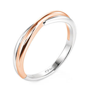 Anillo de Boda Minimalista de Dos Tonos con Circonita para Hombre, Marca Jeulia - Product Image 3
