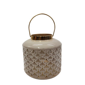 Home <b>Decorative</b> Iron Lantern <b>Pink</b> and Gold Color Modern Style Candle Stand and Candle Holder for Tabletop <b>Decor</b> Handmade - Product Image 5