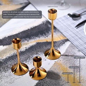 Gold Metal <b>set</b> of 3 <b>Christmas</b> candlestick holder Cheapest Price for festivals Decoration and <b>gifting</b> of other occasion - Product Image 3