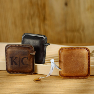 Leather <b>Measuring</b> <b>Tape</b> Vintage Style Portable <b>Retractable</b> Ruler Handmade Double Scale Customizable Digital Printing Sewing - Product Image 2