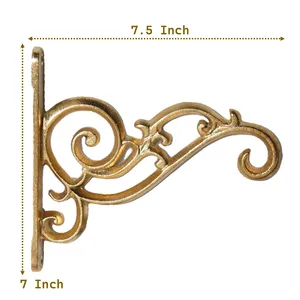 Solid Brass Hot Selling Wall <b>Brackets</b> Supporting High Quality Brass Metal <b>Brackets</b> in Polish Gold Elegant for Home Hotel Decor - Product Image 4