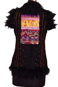 Veste courte de fête bohème Banjara incroyable avec fausse fourrure - Product Image 3