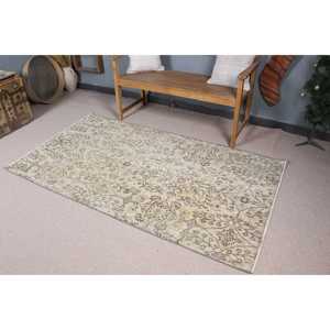 Tapis turc 3,7 x 6,6 pieds, tapis vintage, tapis persan gris en laine - Product Image 1