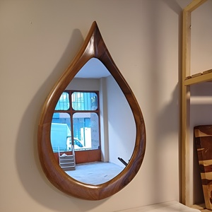 Elegante personalizado nueva decoración del hogar marco de madera maciza decorativo dormitorio sala de estar elegante espejo de pared Irregular - Product Image 6