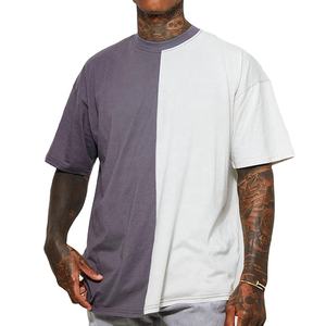 Camiseta de algodón 100% de alta calidad para hombre, transpirable, de gran tamaño, diseño de logotipo personalizado, estampado, costura de bloque, colores en blanco disponibles - Product Image 2