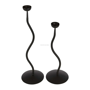 <b>Black</b> Iron Squiggle Candle Holder Metal Decorative <b>Candlestick</b> Holder for Home Decor Wedding Party Dinning - Product Image 2