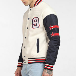 Vente en gros veste grande taille avec broderie personnalisée pour hommes universitaires veste letterman en toile à manches longues en laine de haute qualité et respirante - Product Image 3