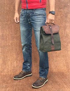 Heavy Duty Eco-Friendly Genuine Leather Canvas Insulated <b>Lunch</b> <b>Bag</b> Portable Food Tote for Work Travel 2 Persons LCLB-0020 - Product Image 6