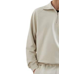 Sudadera de Forro Polar con Media Cremallera para Hombre, Cálida, Suave, Cuello Alto, Cómoda, Informal, Holgada, de Manga Larga, Estilo Pullover - Product Image 2