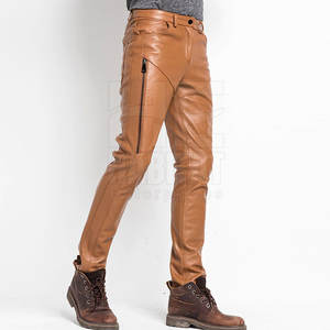 Pantalones de Cuero para Hombre al por Mayor, Elegantes, Cómodos, Duraderos, de Cuero Genuino Suave, Diseño Clásico para Uso Diario - Product Image 4