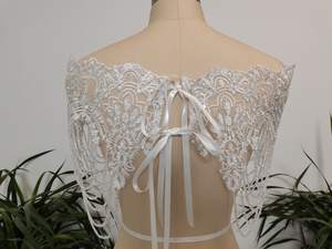 Elegant Anti-Static Beautiful Embroidered Pearls Fringes <b>Ladies</b> Evening Party Dress with Beaded <b>Cape</b> Wrap Style - Product Image 4