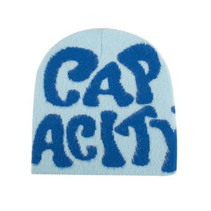 Gorro de Mohair de Invierno de Alta Calidad, Estilo Clásico, Color Sólido, para Hombre y Mujer, Gorro de Punto con Bordado Personalizado, Moda - Product Image 3