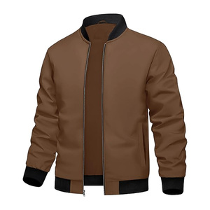 Chaqueta bomber informal de primavera y otoño para hombre, cortavientos ligero con bolsillos, servicio ODM OEM, cuero vaquero largo, relleno de algodón PU - Product Image 4