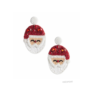 Baby Santa Christmas Beaded Earrings Navidad para mujer, lindas joyas navideñas para niños y adultos, hipoalergénicas y ligeras - Product Image 3
