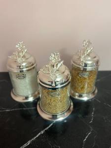 Handcrafted Modern Metal Canister <b>Set</b> for <b>Tea</b> <b>Coffee</b> & <b>Sugar</b> Kitchen Storage Decorative Food Container Home Decor - Product Image 3