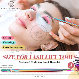 Outil de levage de cils imprimé de logo personnalisé de qualité supérieure Meilleurs outils de levage de cils fabriqués sous forme liquide en acier inoxydable durable - Product Image 2