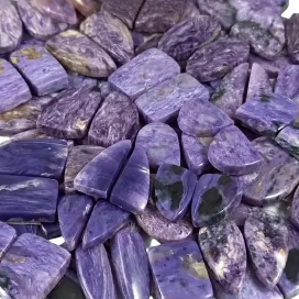 ชารอยต์ธรรมชาติแบบขายส่ง คู่คริสตัลทรงหลังเบี้ย หินหลวมขัดเงา สำหรับทำจี้สร้อยคอและเครื่องประดับ - Product Image 4