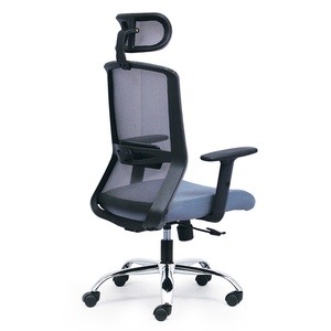 Silla Giratoria de Oficina HOM1009-01 con Respaldo de Malla y Base de Metal con Reposacabezas para Mayor Comodidad - Product Image 1