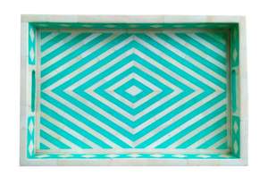 BANDEJA DECORATIVA CON INCRUSTACIONES DE HUESO DE MESA CON Patrones de diseño floral Bandeja para servir con incrustaciones de hueso Ocasión navideña - Product Image 6