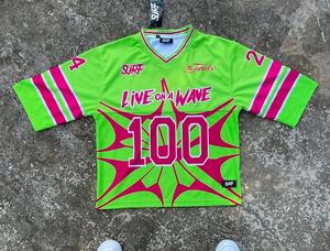 Ropa de calle con cuello en V estampado de pantalla cuadrada camisetas de béisbol personalizadas de gran tamaño camisetas deportivas de fútbol de malla camiseta de fútbol para hombres - Product Image 4