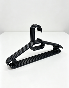 Black Plastic Clothes <b>Hanger</b> Garment Coat <b>Hanger</b> with Hook Space Saving Widening Closet Organizer Clothes <b>Hangers</b> - Pack of 20 - Product Image 3