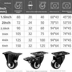 ล้ออเนกประสงค์, ล้อเลื่อน ล้อเลื่อนเงียบขนาด 1.5 <span class=keywords><strong>2</strong></span> 3 นิ้ว แบบอเนกประสงค์, ลูกกลิ้งนำทาง, รอกขนาดเล็กสำหรับรถเข็น - Product Image 5